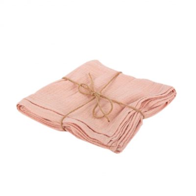 Chemin de table gaze de coton rose