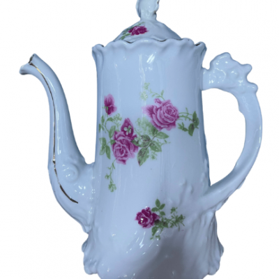 Theière fleurs roses