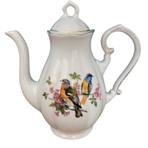 Théière en porcelaine oiseaux