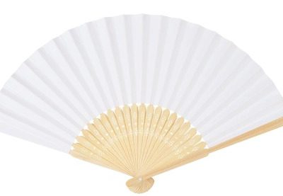 Eventail bois et blanc