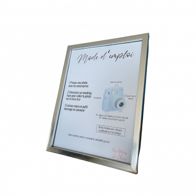 Cadres à bordures dorées avec consignes de fonctionnement pour le polaroid