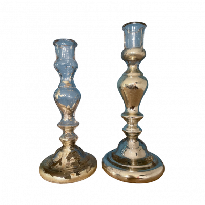 Duo de chandeliers en verre