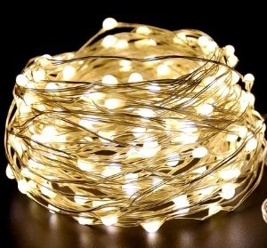 Guirlande LED blanche fils cuivre