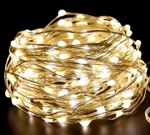 Guirlande LED blanche fils cuivre