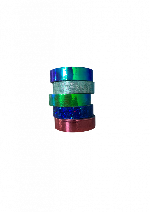 Ensemble de masking tape largeur moyenne couleur bleu, vert, rose