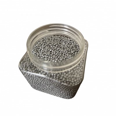 Perle en verre couleur argent