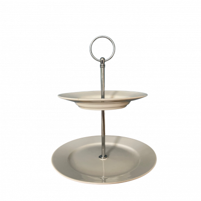 Présentoir à gateaux sur deux étages doré