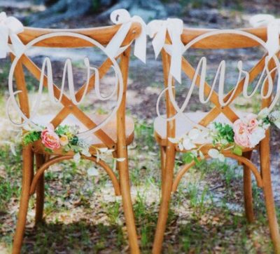 Mr et Mrs inscrit dans des ronds