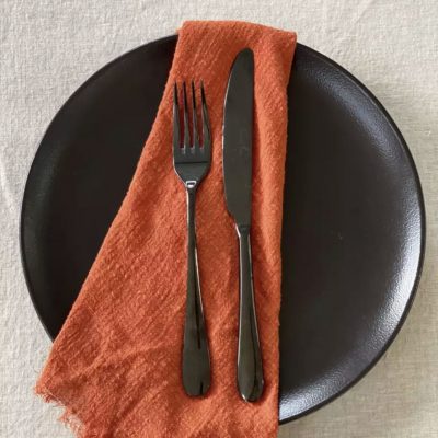 Serviette gaze de coton couleur terracota