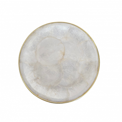 Soucoupe en nacre ordures dorées