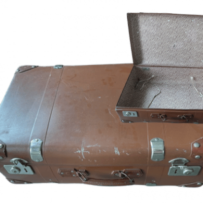 Valise vintage à cuir marron