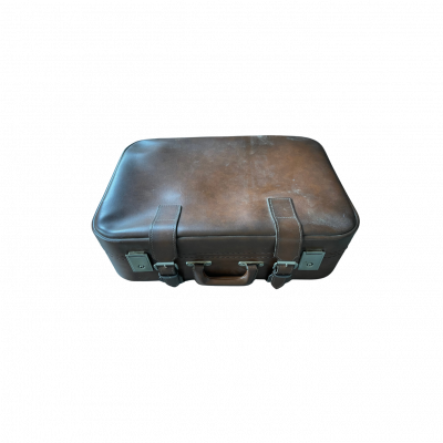 Valise ancienne à cuir marron