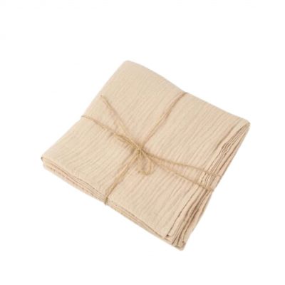 Serviette de table en gaze de coton beige