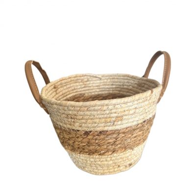 Panier rotin bicolore